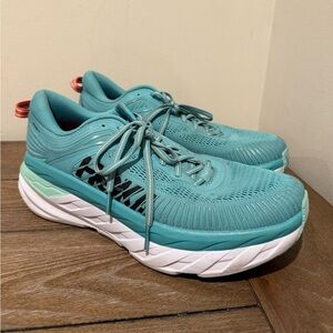 Hoka One One Bondi 7 Shoes Womens Size 10 Blue Running Sneakers 1110519 AEBL